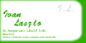 ivan laszlo business card